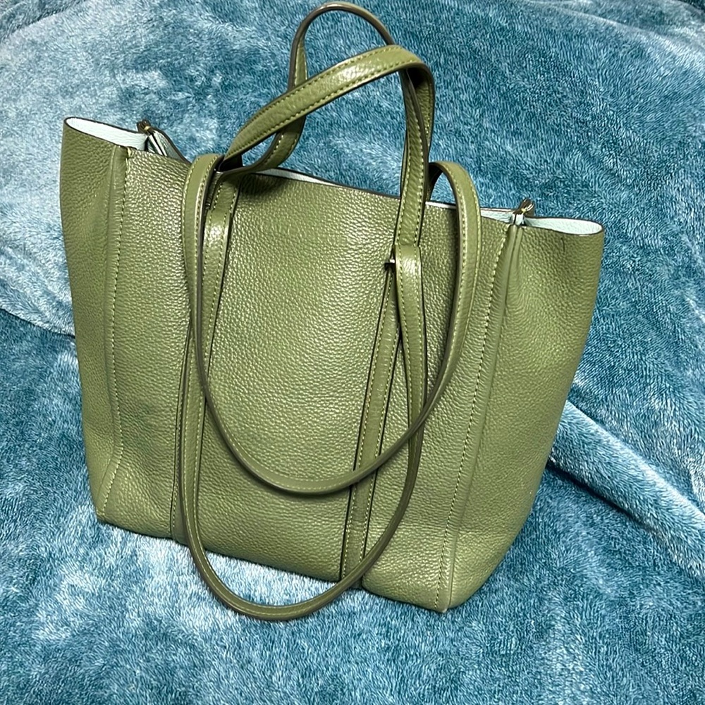 Marc Jacobs Olive Green Leather Tote Bag
